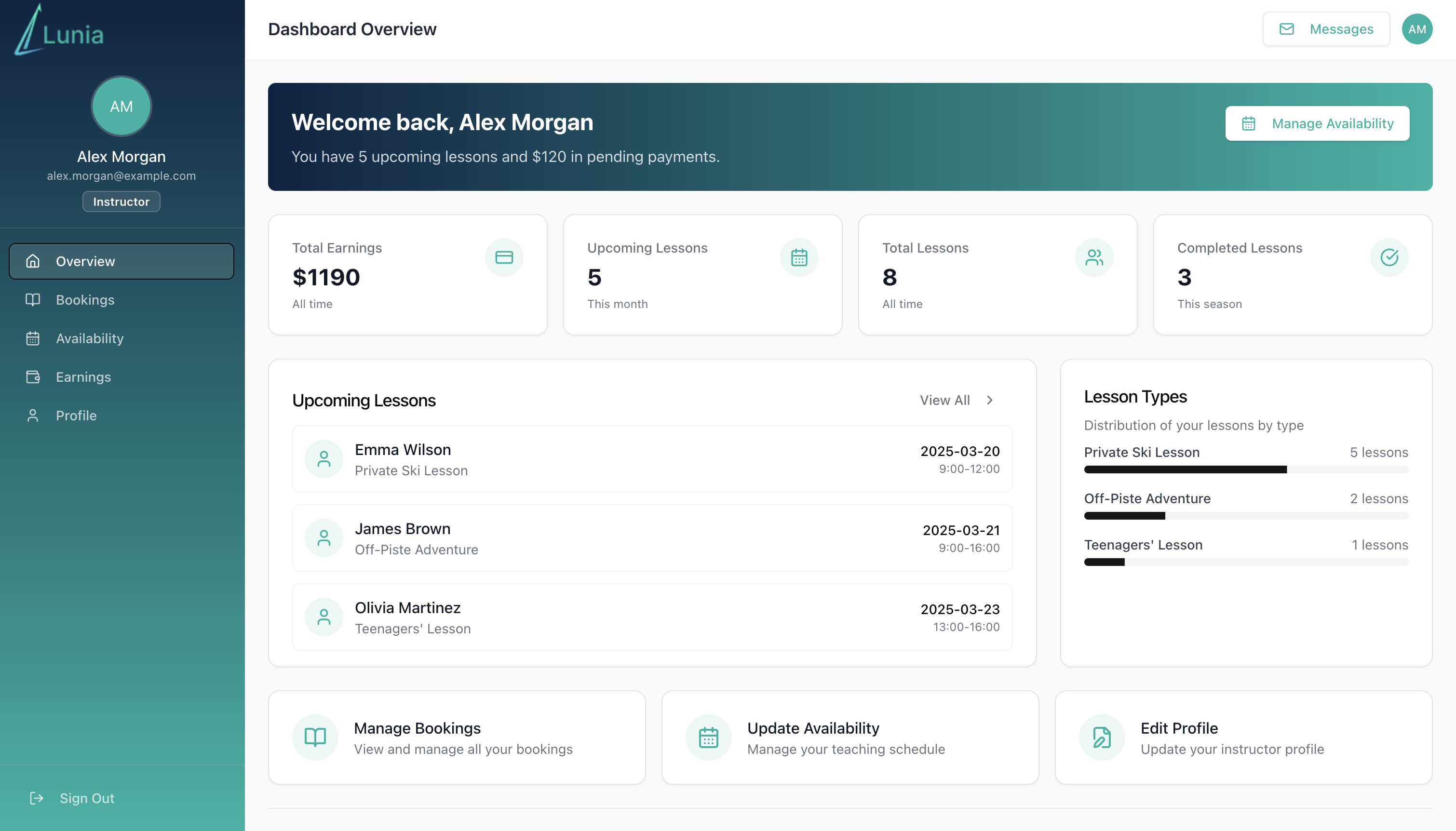 Instructor Dashboard Preview